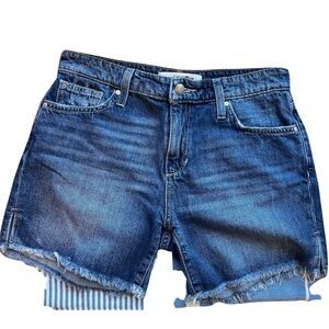 New JOE'S Helsinki Distressed Raw Hem Denim Blue Shorts Size 25.